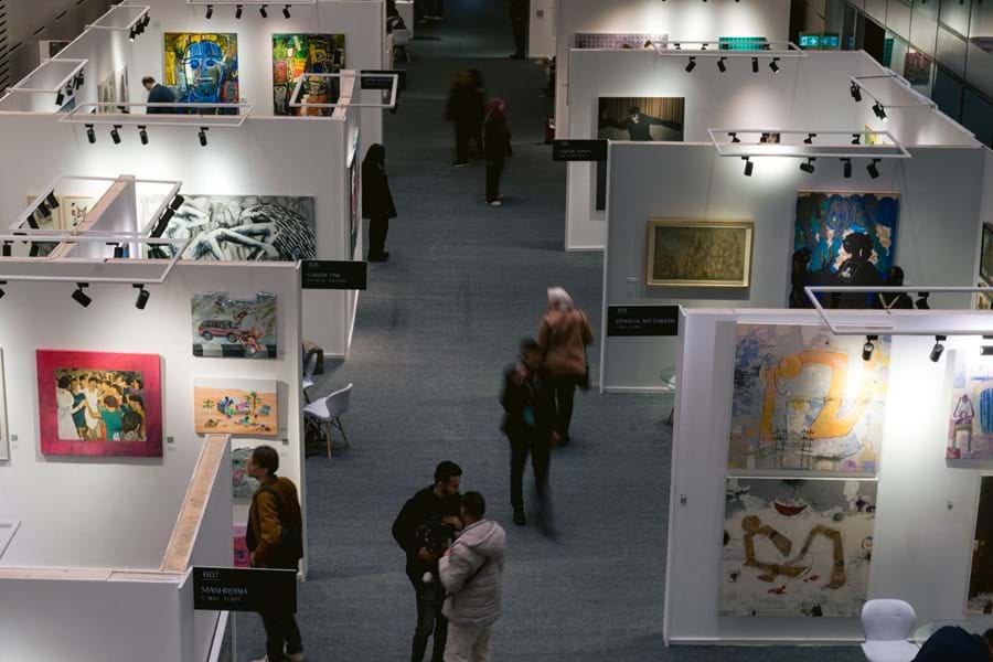 Visitors in one of the museum halls